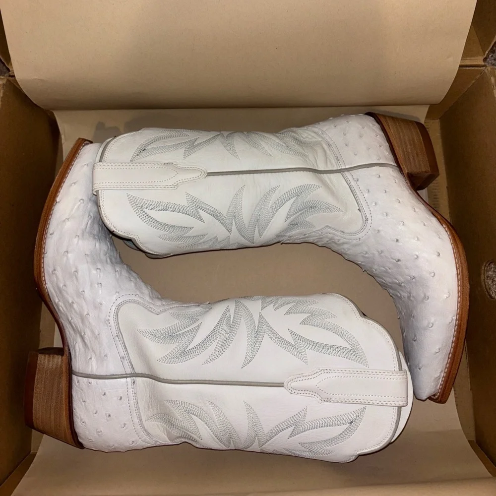 Tecovas The Sadie Snow Ostrich Size 9 - Picture 1 of 12